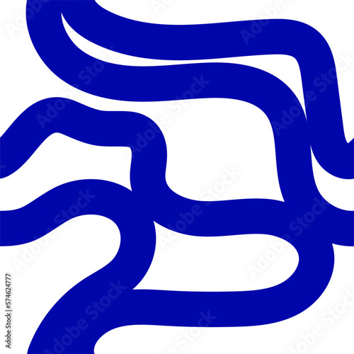 Blue Lines seamless pattern. Waves abstract background. Vector illustration.