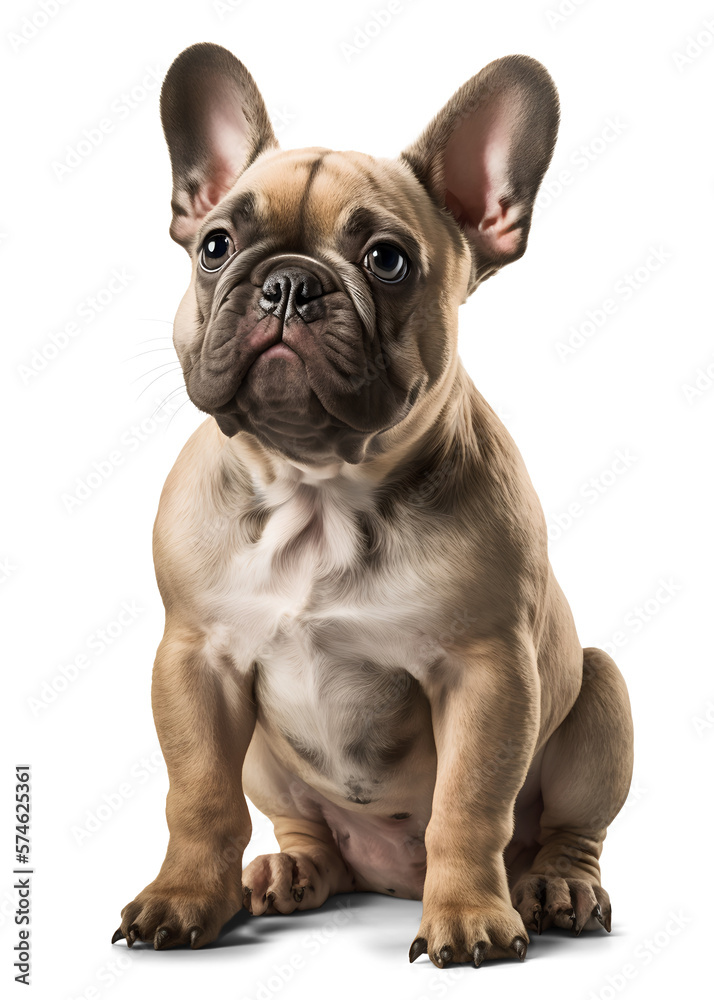 French Bulldog portrait, isolated background. Generative Ai