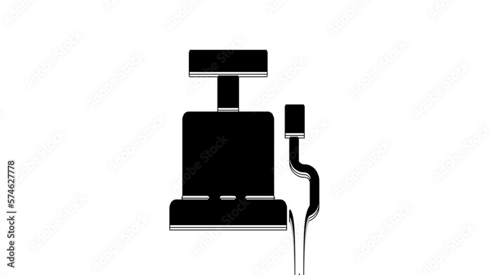 Black Car air pump icon isolated on white background. 4K Video motion graphic animation Black Car air pump icon isolated on white background. 4K Video motion graphic animation