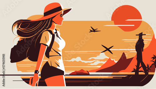 Adventure travel flat vector illustration