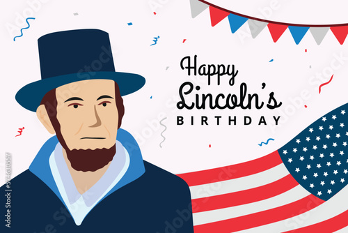 Abraham Lincoln's Day, Lincoln's Birthday, President Day, United States of America, America, Vintage, Celebrate Lincoln' Day, In Memmoriam