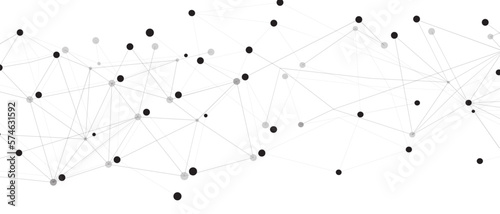 Black network. Abstract connection on white background. Network technology background with dots and lines for desktop. Ai system background. Abstract concept. Line background, network technology