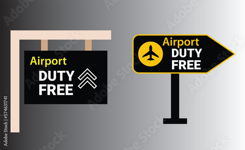 Hanging Duty Free Signboard, Duty Free Vector
