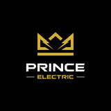 crown and electric logo vector in black background