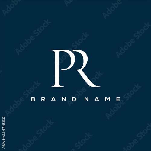 Luxury PR symbol logo vector