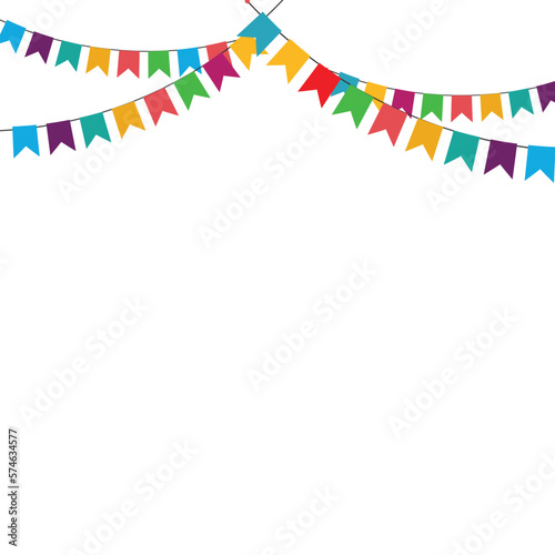 Party bunting background with copy space, birthday card background