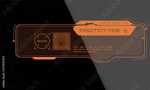 Cyberpunk decal. Vector sticker, label in futuristic style. Sci fi signs, inscriptions and symbols.