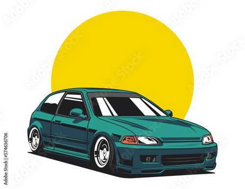 japan car design for automobile illustraion vector graphic