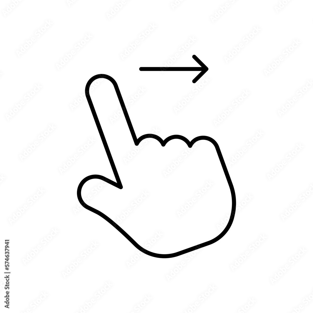 Hand swipe or slide icon
