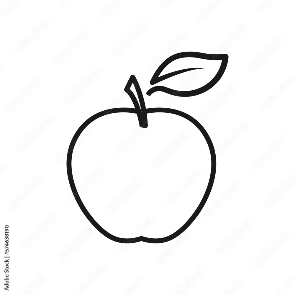 Apple fruit line art icon for your apps and websites Apple fruit line art icon for your apps and websites