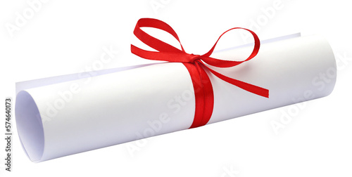 Bow knot on a scrolled paper