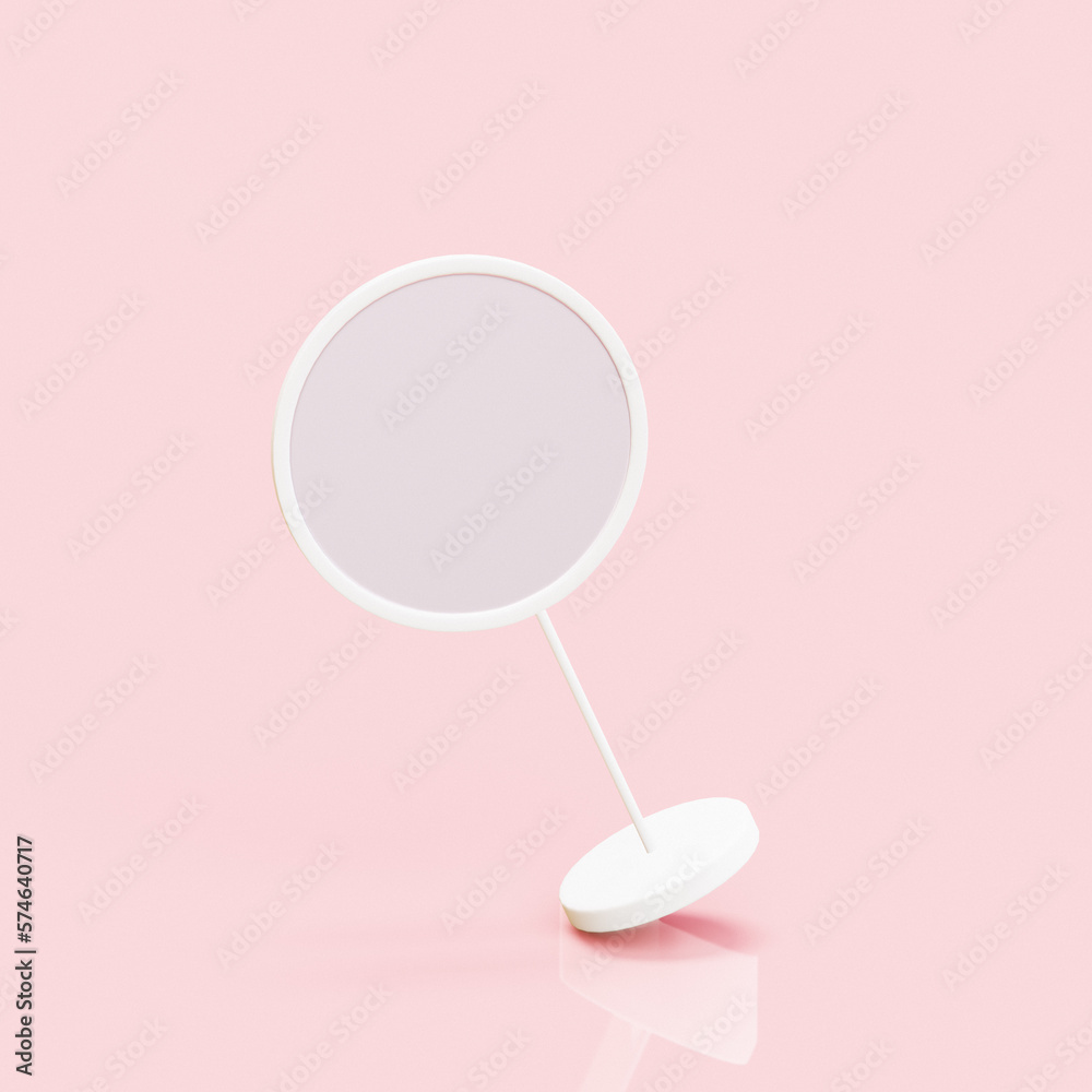 Personal hygiene product icon. Cosmetic mirror. 3D render