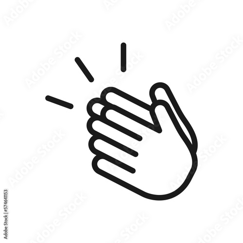 Applause thin line icon. Clapping vector illustration. For Mobile and Web. color editable