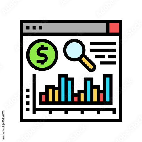 roi increase color icon vector illustration