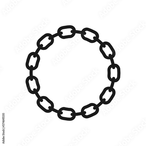 Round chain icon, Motorcycle chain circle frame template 