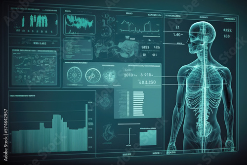 X-ray image of body, medical analytics concept