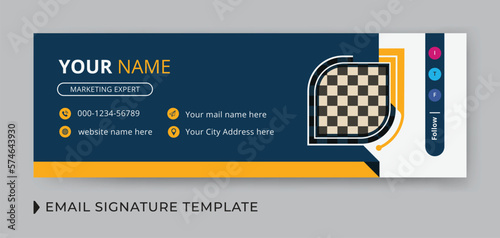 Corporate and business email signature template design with personal details and online mail letter	