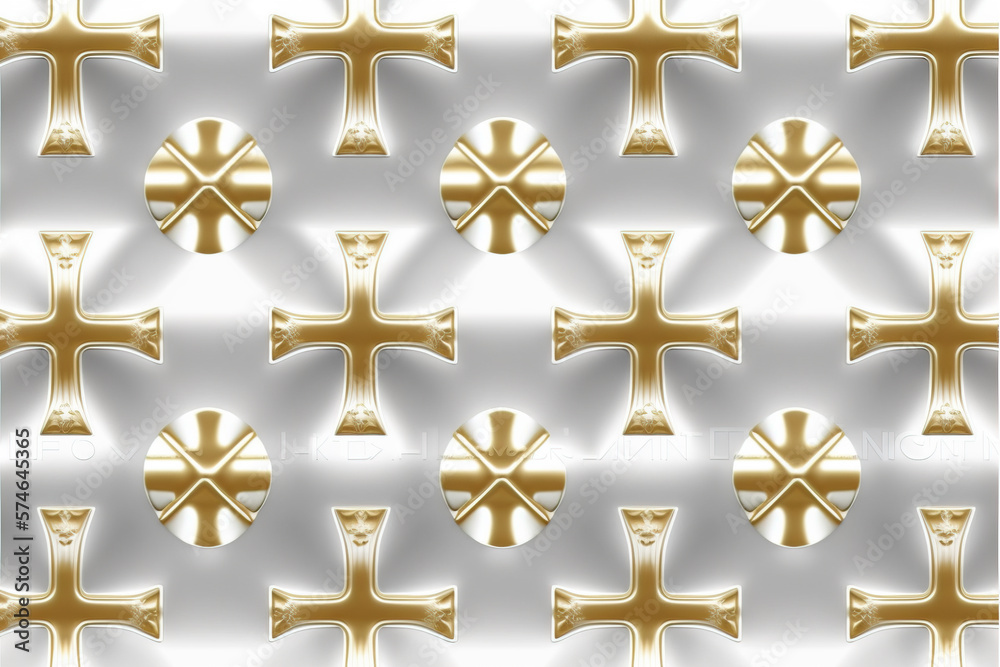 Naklejka premium Crosses - pluses distributed simple minimalist decorative geometrical pattern created with Generative AI technology: