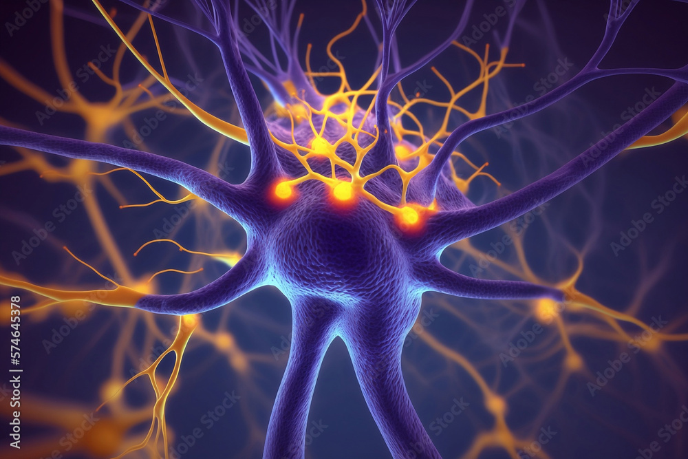 Microscopic of Neural network Brain cells, Human nervous system ...
