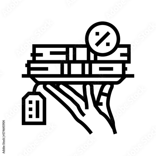 borrowing funds creditor line icon vector illustration