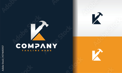 Free Download initial letter K hammer logo - GFXLoad