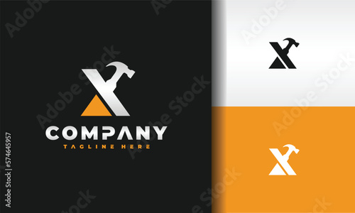 initial x hammer logo