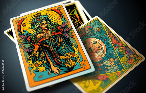 The tarot is a pack of playing cards. Generative AI.