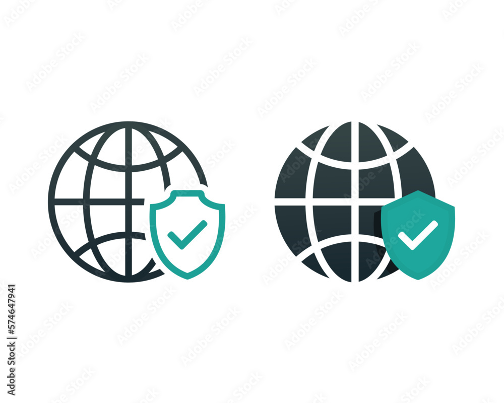 Network shield protection. Global security. Illustration vector Network shield protection. Global security. Illustration vector