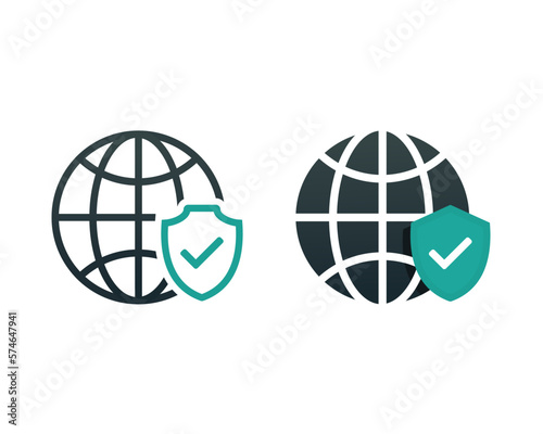 Network shield protection. Global security. Illustration vector