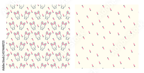 pattern with rabbits, carrots
