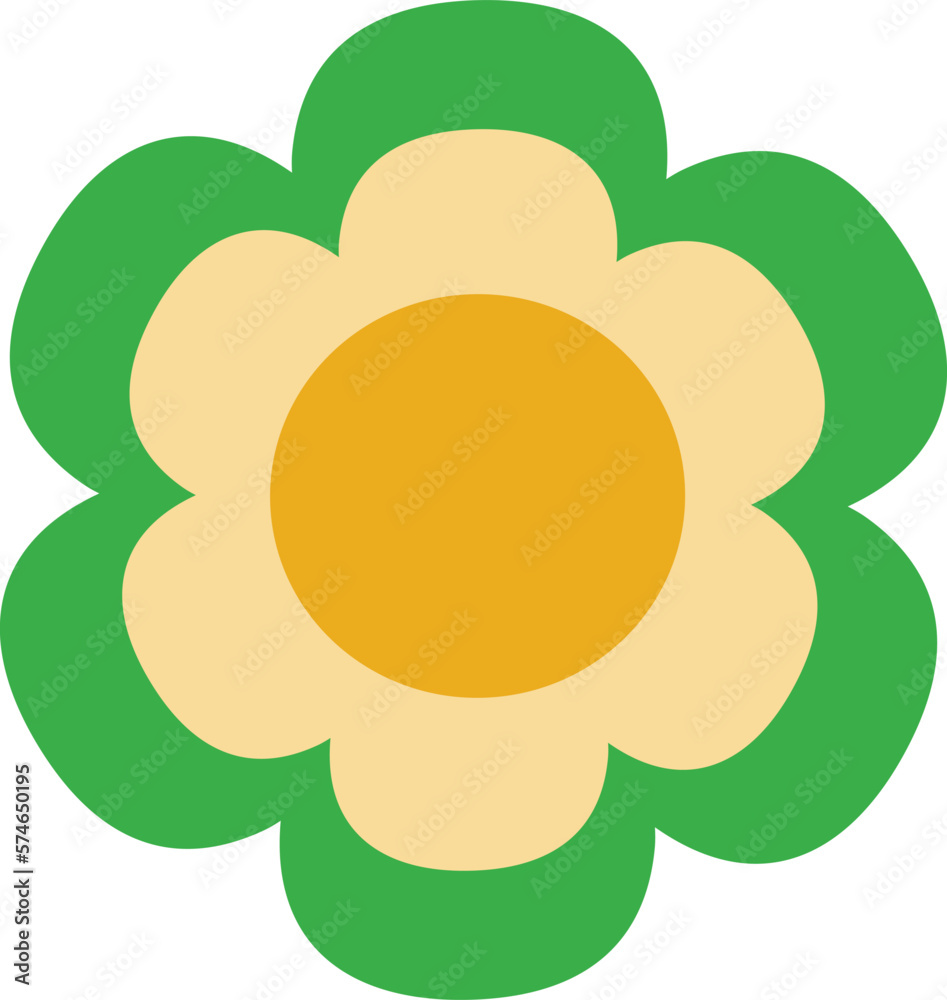 Retro Groovy Flower Hippie illustration. Retro 90s style. Retro Groovy Flower Hippie illustration. Retro 90s style.
