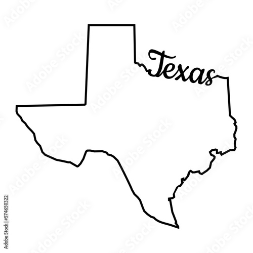 Texas Map Outline with Text Svg