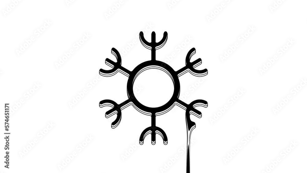 Black Snowflake icon isolated on white background. 4K Video motion graphic animation Black Snowflake icon isolated on white background. 4K Video motion graphic animation