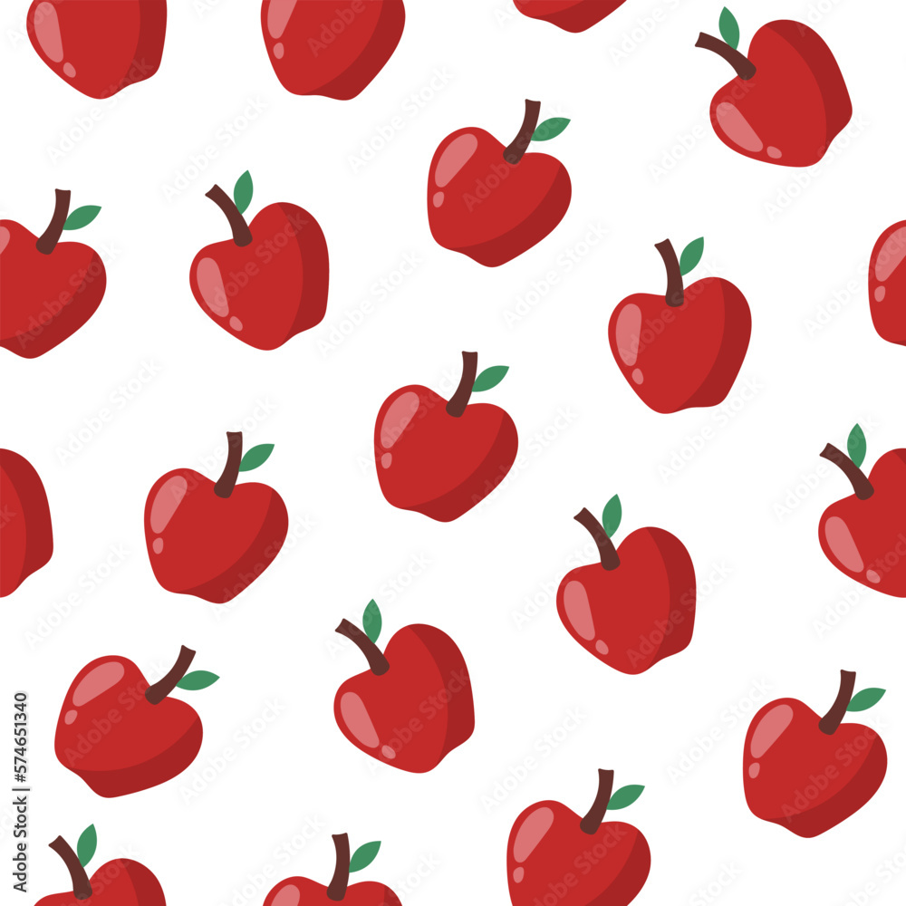Apples seamless pattern. Fruit background in cartoon style. Ecological food print. Vector illustration Apples seamless pattern. Fruit background in cartoon style. Ecological food print. Vector illustration