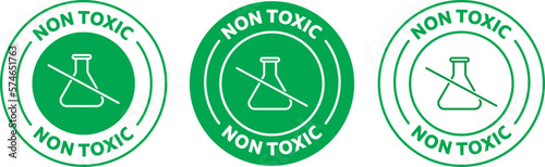 Non-toxic icon. toxic-free green outline icon. Suitable for cosmetic products. isolated vector illustration. photo