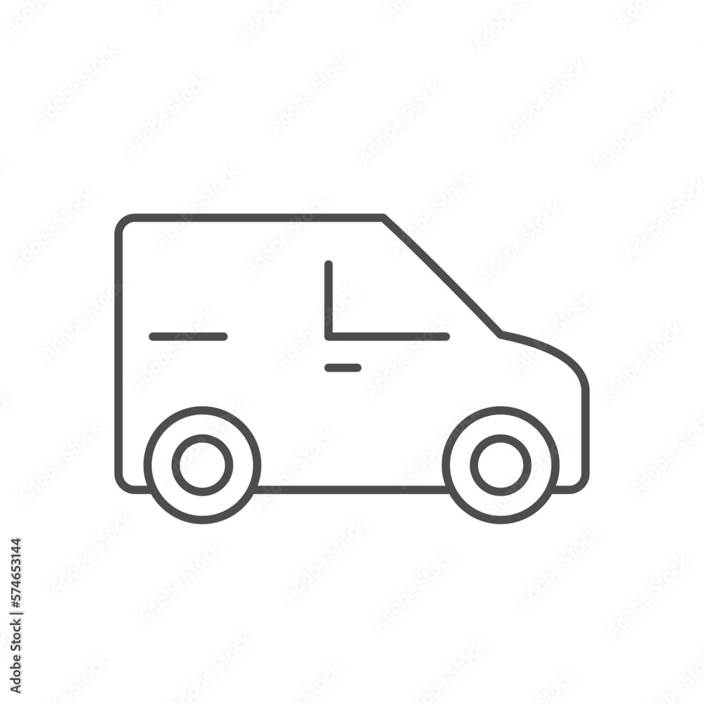 Cargo minivan line outline icon Cargo minivan line outline icon