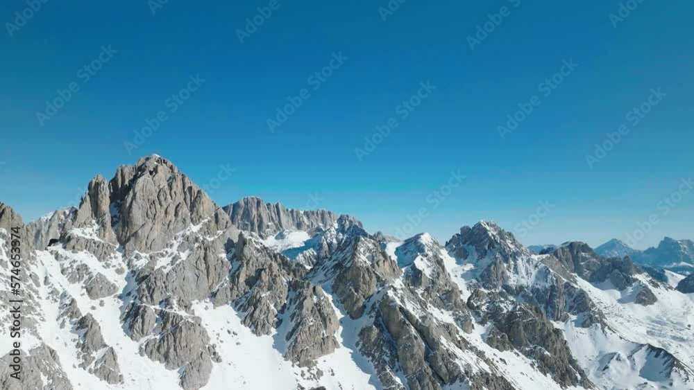 Snow-capped peaks of the Dolomites in the Italian Alps Snow-capped peaks of the Dolomites in the Italian Alps