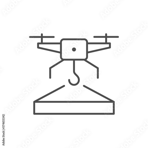 Delivery by drone line icon