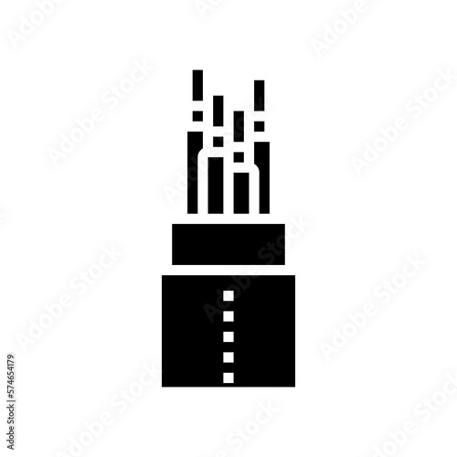 Obraz na plátně halogen free flame retardant cable glyph icon vector illustration