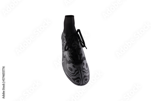Fitness sneakers shoes for training, running black shoes on transparent background 