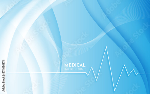 Blue medical healty background vector. Trendy medical background template