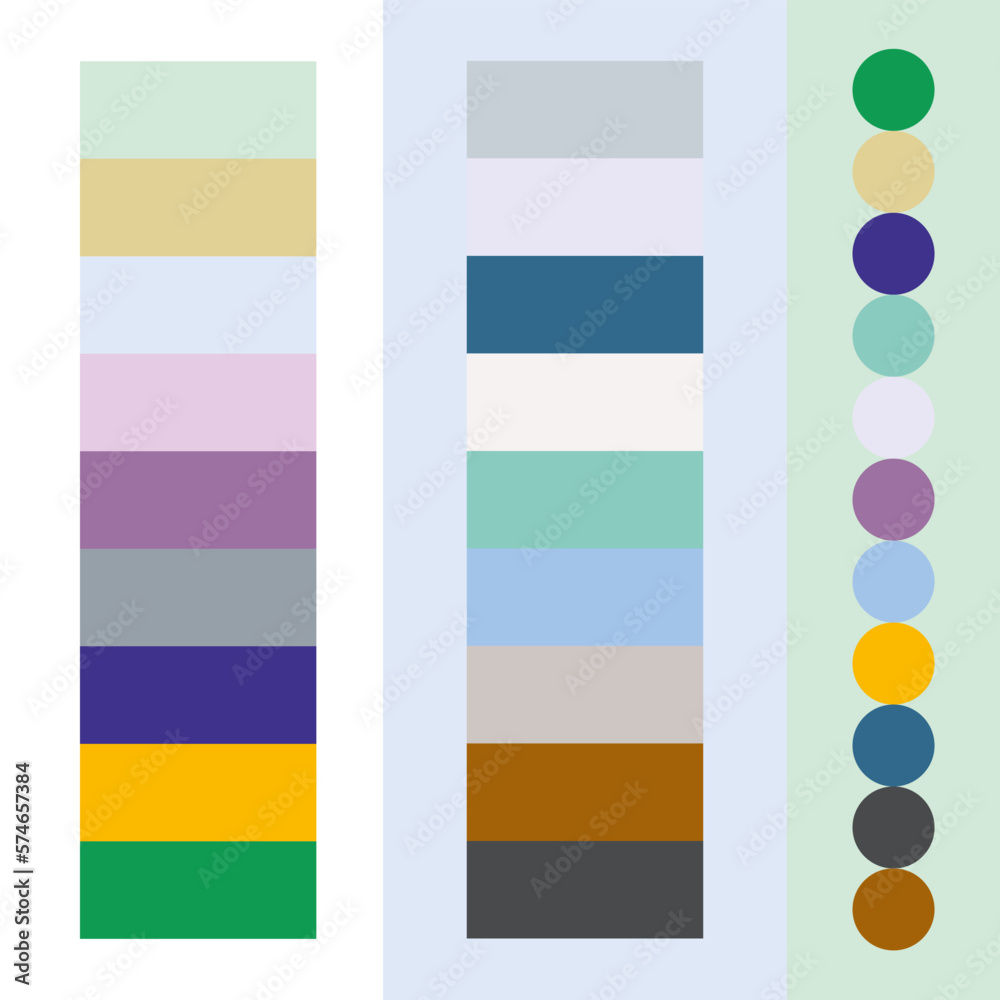Neutral muted color palettes for designers vector set. Technology