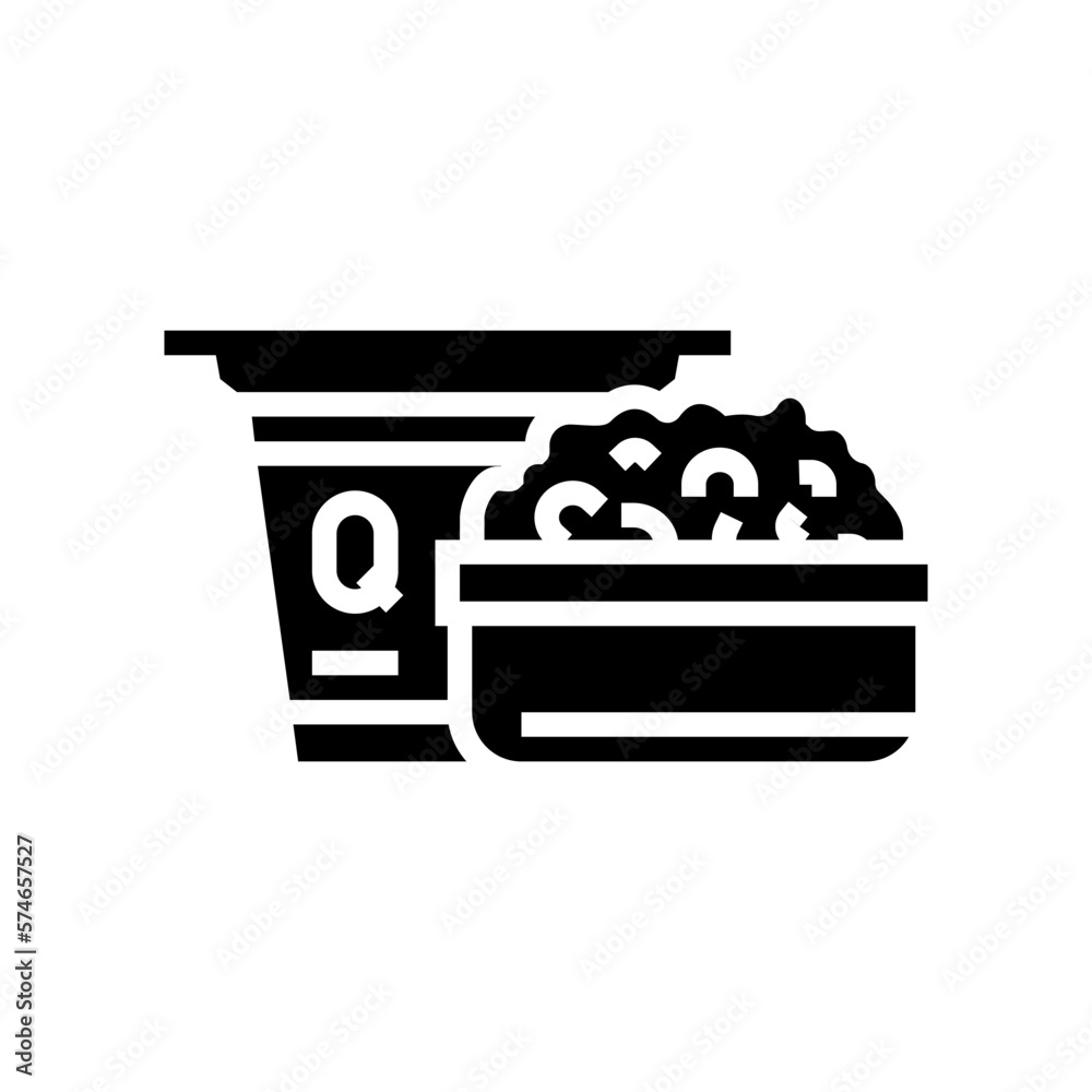quark milk product dairy glyph icon vector illustration