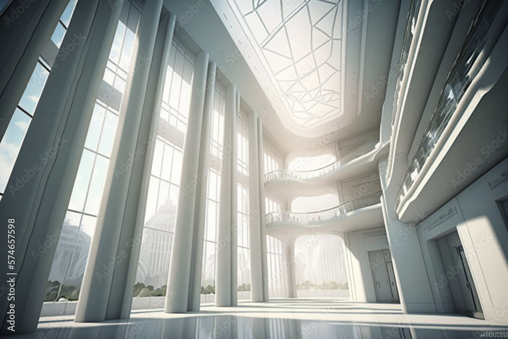 futuristic white museum, generative AI futuristic white museum, generative AI