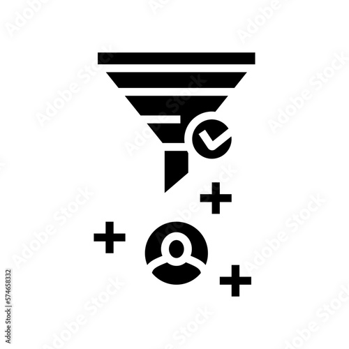 highly qualified lead glyph icon vector illustration