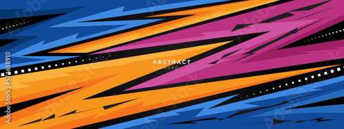 Abstract multicolour geometric in sports style design. vector banner design