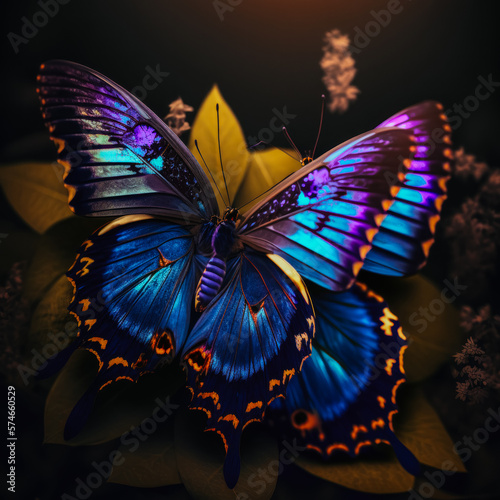 colorful butterflies in spring generative ai