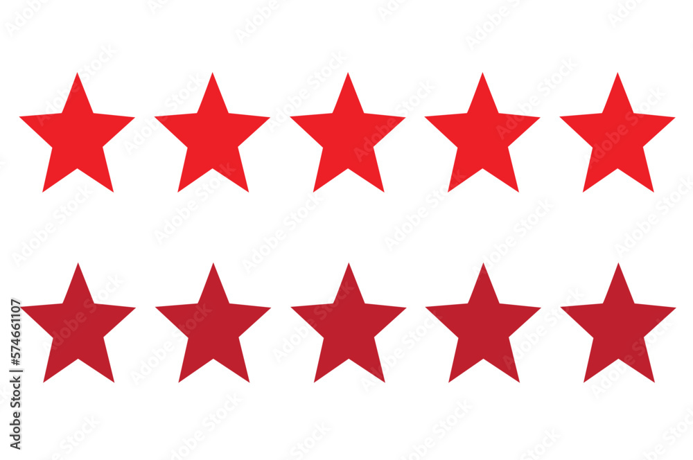 flat red star icon for apps and websites Product rating from customer reviews flat red star icon for apps and websites Product rating from customer reviews