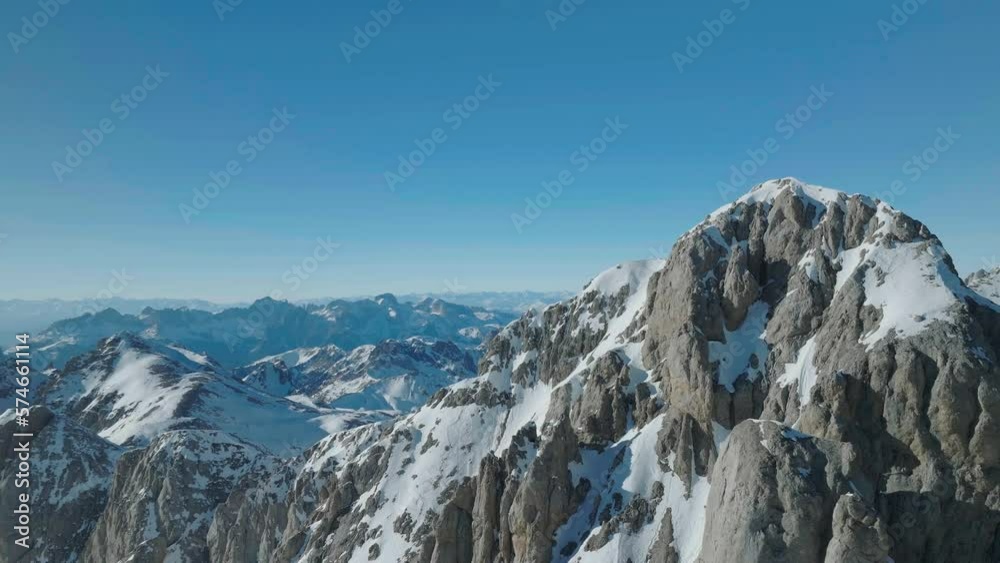 Snow-capped peaks of the Dolomites in the Italian Alps Snow-capped peaks of the Dolomites in the Italian Alps