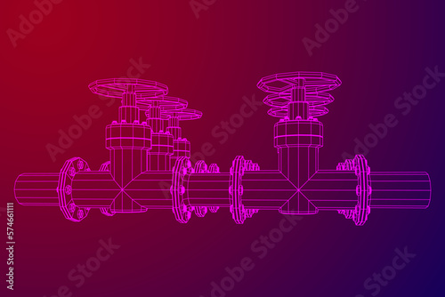Oil pipeline with valve business concept